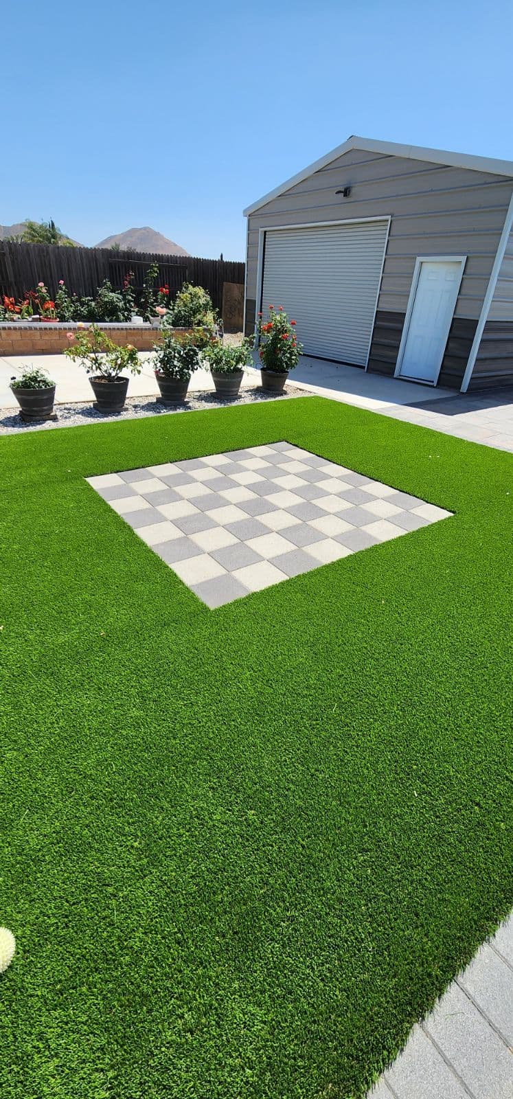 Outdoor Chessboard with Eco-Friendly Turf Installation image